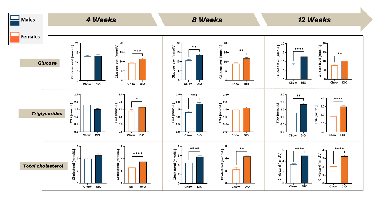 Blood biochemical analysis in male and female DIO mice